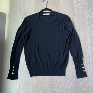 Zara Black Long Sleeve Knit.Gold buttons on sleeve
